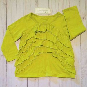 First Impressions Long Sleeve Green Ruffle Top